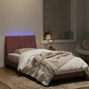 Lova Lovos rėmas su LED, rožinės spalvos, 90x190cm, aksomas