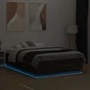 Lova Lovos rėmas su LED, rudas ąžuolo, 120x190cm, apdirbta mediena
