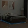 Lova Lovos rėmas su LED, rudas ąžuolo, 140x190cm, apdirbta mediena