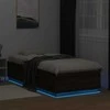 Lova Lovos rėmas su LED, rudas ąžuolo, 90x200cm, apdirbta mediena