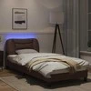 Lova Lovos rėmas su LED, rudos spalvos, 90x190cm, dirbtinė oda