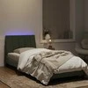 Lova Lovos rėmas su LED, šviesiai pilkas, 90x190cm, aksomas