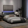 Lova Lovos rėmas su LED, šviesiai pilkas, 140x190cm, audinys