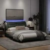 Lova Lovos rėmas su LED, tamsiai pilkas, 120x200cm, audinys