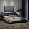 Lova Lovos rėmas su LED, tamsiai pilkas, 180x200cm, audinys