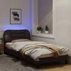 Lova Lovos rėmas su LED, tamsiai rudas, 90x200cm, audinys
