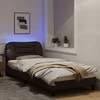 Lova Lovos rėmas su LED, tamsiai rudas, 90x190cm, audinys
