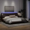 Lova Lovos rėmas su LED, tamsiai rudas, 200x200cm, audinys