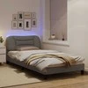 Lova Lovos rėmas su LED, taupe spalvos, 100x200cm, audinys