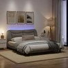 Lova Lovos rėmas su LED, taupe spalvos, 160x200cm, audinys