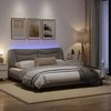 Lova Lovos rėmas su LED, taupe spalvos, 180x200cm, audinys
