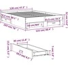 Lova Lovos rėmas su stalčiais, baltas, 120x190cm, apdirbta mediena