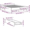 Lovos rėmas su stalčiais, dūminio ąžuolo, 120x200cm, mediena