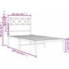 Lova Metalinis lovos rėmas su galvūgaliu, juodos spalvos, 107x203cm