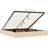 Osmanų lovos rėmas su čiužiniais, kreminis, 200x200cm, audinys