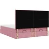 Lova Osmanų lovos rėmas su čiužiniais, rožinis, 200x200cm, aksomas