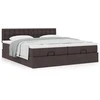 Lova Osmanų lovos rėmas su čiužiniais, rudas, 180x200cm, audinys