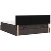 Osmanų lovos rėmas su čiužiniais, rudas, 200x200cm, audinys