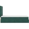 Osmanų lovos rėmas su čiužiniais, žalias, 100x200cm, aksomas