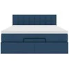 Lova Osmanų lovos rėmas su čiužiniu, mėlynas, 140x200cm, audinys