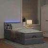 Osmanų lova su čiužiniu ir LED šviesiai pilkas 80x200cm audinys
