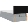 Osmanų lova su čiužiniu ir LED šviesiai pilkas 80x200cm audinys
