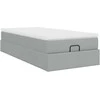 Lova Osmanų lovos rėmas su čiužiniu, pilkas, 90x190cm, audinys