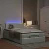 Osmanų lova su čiužiniu ir LED, šviesiai pilkas, 120x190cm