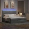 Lova Osmanų lovos rėmas su čiužiniu, pilkas, 180x200 cm, audinys