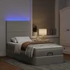 Osmanų lova su čiužiniu ir LED, taupe sp., 90x200cm, audinys