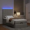 Osmanų lova su čiužiniu ir LED, taupe sp., 90x200cm, audinys