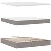 Lova Osmanų lovos rėmas su čiužiniu, taupe, 160x200 cm, audinys