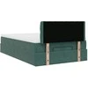 Osmanų lovos rėmas su čiužiniu, žalias, 120x200cm, aksomas
