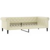 Sofa, kreminės spalvos, 90x200cm, dirbtinė oda