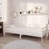 Lova su čiužiniu, balta, 90x200cm, pušies medienos masyvas