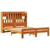 Lova su knygų spinta be čiužinio, ruda, 140x200cm, pušis