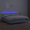 Lova su spyruoklėmis/čiužiniu/LED, balta 180x200cm dirbtinė oda