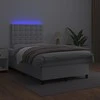 Lova su spyruoklėmis/čiužiniu/LED, balta 120x200cm dirbtinė oda