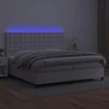 Lova su spyruoklėmis/čiužiniu/LED, balta 200x200cm dirbtinė oda