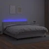 Lova su spyruoklėmis/čiužiniu/LED, balta 160x200cm dirbtinė oda