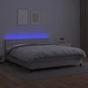 Lova su spyruoklėmis/čiužiniu/LED, balta 180x200cm dirbtinė oda