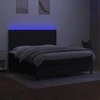 Lova su spyruoklėmis/čiužiniu/LED, juoda, 180x200 cm, audinys