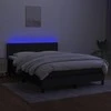 Lova su spyruoklėmis/čiužiniu/LED, juoda, 140x190 cm, audinys
