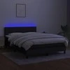 Lova su spyruoklėmis/čiužiniu/LED, juoda, 140x200 cm, audinys