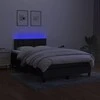 Lova su spyruoklėmis/čiužiniu/LED, juoda, 120x200cm, audinys