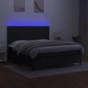 Lova su spyruoklėmis/čiužiniu/LED, juoda, 180x200 cm, audinys