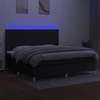 Lova su spyruoklėmis/čiužiniu/LED, juoda, 200x200 cm, audinys