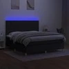 Lova su spyruoklėmis/čiužiniu/LED, juoda, 180x200 cm, audinys