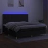 Lova su spyruoklėmis/čiužiniu/LED, juoda, 200x200 cm, audinys