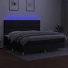 Lova su spyruoklėmis/čiužiniu/LED, juoda, 200x200 cm, audinys